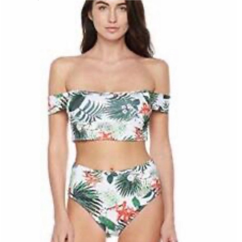 Tropical Off-Shoulder Bikini Set